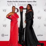 Claire Sulmers Instagram - Over the weekend, @fashionbombdaily touched down in #Alaska to cover the #redcarpet of @tracey_parrish_insurance_lady ‘s 25th anniversary celebration of her company @apiainsurance ! The soirée was action packed, and included several performances including poetry by @dasha_kellham , giveaways by @yvettecrocker_artist , music by @graceweber , comedy by @kellykellz_22 , and looks from @alaskafurgalleryanchorage , modeled by @silverfoxsquad ! @imdrcah and I closed the night by awarding one of the guests with a cash prize for #bestdressed ! It was a fab time, and I loved to see how people get down in the Last Frontier! For the night, I wore a @valdrinsahiti gown and gloves from @tsmgofashionrental , and later slipped on a cape from @thefurandleathercentre ! Thx to @zerinaakers and @baldwinwearsblack for helping me look and feel glam in #Alaska ! Stay tuned for more pix + a write up on FashionBombDaily.com and TheBombLife.com. To have #fashionbombdaily cover your event, e-mail book@clairesulmers.com. What do you think? Makeup: @aderaseuoc 📸 : @sylvanusedi_photo #clairesulmers #thebomblife #alaskaphotography #alaskaadventure #alaskaliving #alaskalove #traceyparrish #clairesulmers #apiainsurance #tsmgofashionrental Anchorage, Alaska