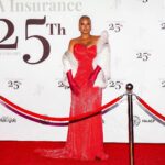 Claire Sulmers Instagram – Over the weekend, @fashionbombdaily touched down in #Alaska to cover the #redcarpet of @tracey_parrish_insurance_lady ‘s 25th anniversary celebration of her company @apiainsurance ! The soirée was action packed, and included several performances including poetry by @dasha_kellham , giveaways by @yvettecrocker_artist , music by @graceweber , comedy by @kellykellz_22 , and looks from @alaskafurgalleryanchorage , modeled by @silverfoxsquad ! @imdrcah and I closed the night by awarding one of the guests with a cash prize for #bestdressed ! It was a fab time, and I loved to see how people get down in the Last Frontier! For the night, I wore a @valdrinsahiti gown and gloves from @tsmgofashionrental , and later slipped on a cape from @thefurandleathercentre ! Thx to @zerinaakers and @baldwinwearsblack for helping me look and feel glam in #Alaska ! Stay tuned for more pix + a write up on FashionBombDaily.com and TheBombLife.com.
To have #fashionbombdaily cover your event, e-mail book@clairesulmers.com. What do you think? 
Makeup: @aderaseuoc 
📸 : @sylvanusedi_photo 
#clairesulmers #thebomblife #alaskaphotography #alaskaadventure #alaskaliving #alaskalove #traceyparrish #clairesulmers #apiainsurance #tsmgofashionrental Anchorage, Alaska