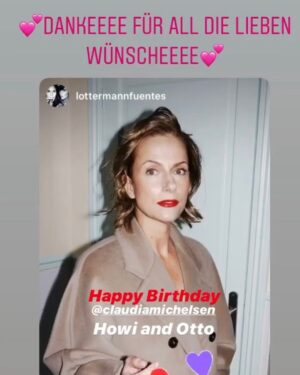 Claudia Michelsen Instagram - Nochmals... Danke danke merci... ihr Alle für die lieben Wünsche 🌱@Lottermannfuentes