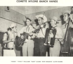 Clifton Collins Jr. Instagram - Before #WOAI in San Antone became @news4sa on Dec 11, 1949, families would sit around their radios as this was the predominant form of entertainment from 1930’s to late 1940’s. Many radio stations , struggled to make the transition, especially AM radio as their reach was limited. Every station needed a hook so to speak, #WOAI came up with an idea to create what was commonly known as a “Dude Ranch” but they needed extra crew, a drummer and a comedian … gramps got a drum set on what’s called “layaway” ;) , here he is with #curlywilliams and the #CometteNylonRanchHands , last pic #WOAI Mascot #LouEmerson aka Dudley