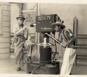 Clifton Collins Jr. Instagram - Before #WOAI in San Antone became @news4sa on Dec 11, 1949, families would sit around their radios as this was the predominant form of entertainment from 1930’s to late 1940’s. Many radio stations , struggled to make the transition, especially AM radio as their reach was limited. Every station needed a hook so to speak, #WOAI came up with an idea to create what was commonly known as a “Dude Ranch” but they needed extra crew, a drummer and a comedian … gramps got a drum set on what’s called “layaway” ;) , here he is with #curlywilliams and the #CometteNylonRanchHands , last pic #WOAI Mascot #LouEmerson aka Dudley