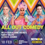 Coco Jumbo Instagram - I’m so excited to host “All Out Comedy” on the 18th of February at the @seymoursydney staring alongside @geraldinehickey and @nathvalvo you have one week left to get your tickets to our laughing fest!!! To get tickets follow the link in the @seymoursydney Bio 💜