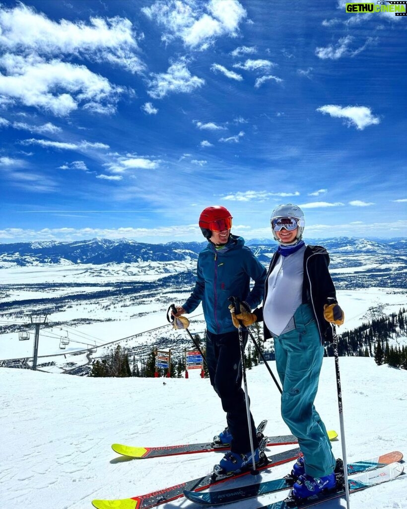 Colin O'Brady Instagram - BUMPIN’ OUT! Last day of the ski season here in Jackson Hole… @Jennabesaw decided to take our little guy out for an Easter shred on the slopes. 7 months pregnant and still ripping ⛷️ Getting this little guy prepped and ready for some adventures when he comes out!! #BePossible Jackson Hole, Wyoming