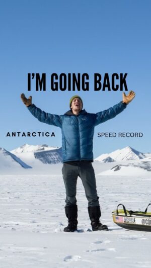 Colin O'Brady Instagram - I'M GOING BACK TO ANTARCTICA. 

This time, I'm attempting to break a speed record for a 715 mile route from the Hercules Inlet to the South Pole. 

5 years ago, I completed the world's first crossing of the landmass of Antarctica solo, unsupported and human powered. That crossing was a 1000 mile journey over the course of 54 days. 

This time, I have to cover 715 miles in 24 days. 

Think I can do it?