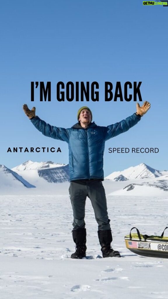 Colin O'Brady Instagram - I'M GOING BACK TO ANTARCTICA. This time, I'm attempting to break a speed record for a 715 mile route from the Hercules Inlet to the South Pole. 5 years ago, I completed the world's first crossing of the landmass of Antarctica solo, unsupported and human powered. That crossing was a 1000 mile journey over the course of 54 days. This time, I have to cover 715 miles in 24 days. Think I can do it?