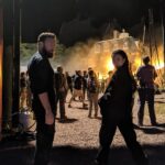 Cooper Andrews Instagram - We could never prove it, but @rossmarquand and I are pretty sure @christianserratos started the fire and by pretty sure, I mean, Christian started the fire. #StrikeAMatchThenAPose #TheWalkingDead #SmellsLikeAChristmasTree #Season10