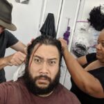 Cooper Andrews Instagram - Game face, GAME FACE!!! @iamtiffony six years in your chair and I don't think there was a single day that we DIDN'T have a laughing fit. Thank you for making sure Jerry's hair didn't end up looking like Friar Tuck (I legit suggested this and she said, "Are you SURE?") 🤣🤣🤣🤣🤣 #FlyingHairDontCare #TheWalkingDead Senoia, Georgia