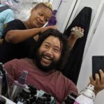 Cooper Andrews Instagram - Game face, GAME FACE!!! @iamtiffony six years in your chair and I don't think there was a single day that we DIDN'T have a laughing fit. Thank you for making sure Jerry's hair didn't end up looking like Friar Tuck (I legit suggested this and she said, "Are you SURE?") 🤣🤣🤣🤣🤣 #FlyingHairDontCare #TheWalkingDead Senoia, Georgia