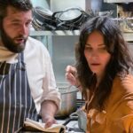 Courteney Cox Instagram - JMD and I had the BEST weekend in Somerset, England. One of the highlights was cooking under pressure in a real working kitchen. Thanks to my sous chefs @dionasfrank @sebderob @chefneilsmith. And special thanks to my friends and their “wavering” support  @jimmycarr @johnbish100 😉 #courteneycoox #babingtonhouse
