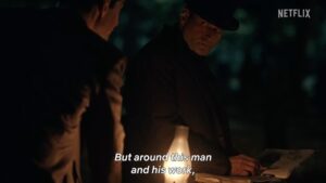 Crispin Glover Instagram - I had a great time playing Pickman in “Pickman’s Model” based on the story by 
HP Lovecraft 
and working with 
@benbarnes 
@oriana_katya
@keiththomasofficial
@realgdt
and the entire production of
Guillermo del Toro’s Cabinet of Curiosities.
It is available now on Netflix.
Thank you! 
Crispin