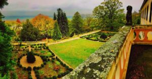 Crispin Glover Instagram - Three peafowl stand in the balustrade of the parterre overlooking the park at Zamek Konarovice Czech Republic