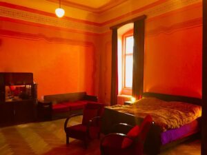 Crispin Glover Instagram - Entering from the door under the fresco of the previous photo is this room with frescos in the west wing. Zamek Konarovice Czech Republic