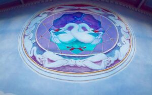 Crispin Glover Instagram - A closer photo of the central fresco of this hallway. Zamek Konarovice Czech Republic