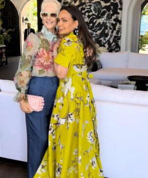 Cristina Ferrare Instagram - I spent the best afternoon with my daughter @alextcooks along with some of my dear and cherished friends. This was an exquisite and heartfelt event with @voguemagazine and hosted by my dear friend  mollanderson in her beautiful home.  @drjashton chief medical correspondent for ABC News, founder and chef Helene Henderson of @malibufarm and Moll spoke about beauty and balance in your life! It wasn’t hard to find it there as we were surrounded by beauty as far as you could see. The blue ocean, colorful gardens, lavender table settings with fresh flowers, the aroma of the ocean air and warmth of the sun! Thank you Moll for sharing your vision on how to incorporate beauty and balance into our lives! @mollanderson 🤗❤️ #womensfashion #womenempowerment #womensupportingwomen girlfriends #healthandbalance