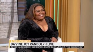 Da'Vine Joy Randolph Instagram - #GoldenGlobes winner @davinejoy says she “never expected” any of the recognition she has received for her role in @theholdoversfilm. 

She tells CBS Mornings about preparing for the film — and how her character showcases what she calls a superpower.