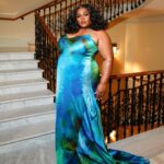 Da’Vine Joy Randolph Instagram – “ An Ode to a Dress”… 💚💙💚💙 @fenoel thank you for allowing me to wear one of your exclusive looks off the runway. A honor to be draped in your garments. I felt luxurious! Cannes, France