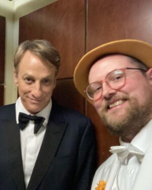 Dan Deacon Instagram - Went to the Oscars and walked the red carpet with the @ascensiondocumentary team! 

Brief and incomplete summary of highlights: 
It was bonkers. 
-Anthony Hopkins told me he liked my hat. 
-Met Bill Murray and I could hardly speak. 
-The chocolate Oscar’s at the Afterparty are coated in a gold glitter that gets on everything you touch. 
-They do not want you to take table cloths home and ask you to put it back if you try to wrap up a chocolate Oscar in it so you stop getting gold powder on everything. 

Thanks to event who sent me pictures when they spotted my hat on TV.

THANK YOU so much to @jk_or_am_i for including me on the team for Ascension and having such a brilliant and unique vision!!!! I love this film. I love working with you and I am so beyond excited to see what you create next!!!

Congrats to the whole team! It was amazing to celebrate how far this super weird movie has made it. 

Congrats to @questlove and the whole Summer Of Soul team for your well deserved win!

Ok flying to join back up with the @futureislands tour. See you soon Dublin! Thank you so much to all of you for your support in my weird life ❤️