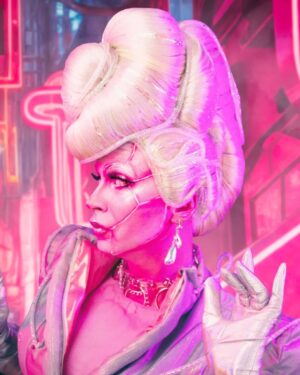 Daniel Wallace Instagram - PLEASURE PLANET X
Gagging you in Gag city.
Just a closeup of my mug and crazy A.I hair do by @tam.walsh 💗I give good head right?!
Wearing @lizziebiscuits 💙
And shot by @faketrashstudio🤍

 Stream the Boulet Brothers’ Dragula Season 5 on Shudder and AMC+! New episodes every Monday Night
@bouletbrothersdragula @bouletbrothers @shudder @amcplus