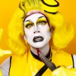 Daniel Wallace Instagram - Trash Can Kids ANNA BANANA 🍌 Top banana?More of a bottom girl actually.tehe So stuff went wrong..who knew after 4 goes down the runway my cream would melt,my banana would go squishy and my face would fall off?!I certainly didn't..but we move...we grow we live to fight another day! Also I look pretty fabulous in all this yellow 💛 Stream the Boulet Brothers’ Dragula Season 5 on Shudder and AMC+! New episodes every Tuesday.” @bouletbrothersdragula @bouletbrothers @shudder @amcplus Muscle prosthetic by @ceridwen__xo 💛 Face prosthetic by me (with help from @florencias_wigs 🖤 Wig by @florencias_wigs 💛 Dress by @liquorice_black 🖤 Earrings and name badge by @shopfairlyodd 💛 Picture by @faketrashstudio 🖤 Los Angeles, California
