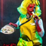 Daniel Wallace Instagram - Trash Can kids ANNA BANANA 🍌 She is serving FACE this evening 💛 Muscle prosthetic by @ceridwen__xo 💛 Anna Face prosthetic by me (with help from @florencias_wigs) 🖤 Wig by @florencias_wigs 💛 Dress by @liquorice_black 🖤 Earrings and name badge by @shopfairlyodd 💛 Picture by @faketrashstudio 🖤 Stream the Boulet Brothers’ Dragula Season 5 on Shudder and AMC+! New episodes every Tuesday.” @bouletbrothersdragula @bouletbrothers @shudder @amcplus Los Angeles, California