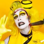 Daniel Wallace Instagram - Trash Can Kids ANNA BANANA For this floorshow I wanted to do a play on my own name and own drag aesthetic.And in Manchester I have a few friends that call me 'Anna Banana' so I thought this would be a cute homage to that and also to the 80's trading cards. I wanted to be bright/cartoony but with a macabre twist. like a waitress serving up a banana split but eventually takes her own skin off.🍌 On paper I think the concept worked but in reality...well it just didn't. I've been putting a brave face on it(tehe)but this was a major fail. But... that happens sometimes in performance...things go wrong....this just happened to be on a massive platform *shudders* Anyhoo it's not how you fall but how you pick yourself (and your wig and face prosthetic)back up again. We all slip up sometimes right?!🤪 Muscle prosthetic by @ceridwen__xo 💛 Face prosthetic by me (with help from @florencias_wigs 🖤 Wig by @florencias_wigs 💛 Dress by @liquorice_black 🖤 Earrings and name badge by @shopfairlyodd 💛 Picture by @faketrashstudio 🖤 Los Angeles, California