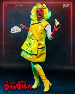 Daniel Wallace Instagram - Trash Can kids
ANNA BANANA 🍌 
She is serving FACE this evening 💛
Muscle prosthetic by @ceridwen__xo 💛
Anna Face prosthetic by me (with help from @florencias_wigs) 🖤
Wig by @florencias_wigs 💛
Dress by @liquorice_black 🖤
Earrings and name badge by @shopfairlyodd 💛
Picture by @faketrashstudio 🖤
Stream the Boulet Brothers’ Dragula Season 5 on Shudder and AMC+! New episodes every Tuesday.”
@bouletbrothersdragula @bouletbrothers @shudder @amcplus