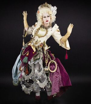 Daniel Wallace Instagram - And a full length because it completes the row and makes my insta look pretty (it also shows off the chandelier dress...yes you heard correctly i own a dress that is part chandelier!)Snapped by the fabulous @faketrashstudio  @islingtonmill 
Wearing @lizziebiscuits with additional junk and niknaks collected over my many years and hair by @wigsbydaviddarby 💗
