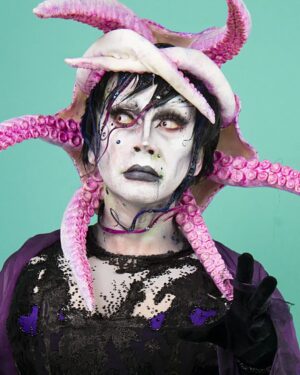 Daniel Wallace Instagram - A closer look at what lurks beneath....(and a visual representation of how i feel after this Halloween weekend)had an idea/concept during lockdown of a drowned lady/lost soul controlled by an octopus luring sailors to their deaths siren style.@el_samu.obj created a fabulous wearable animatronic headpiece which was painted up by @colette_fishlock and gown was created by @lizziebiscuits 👾
Snapped by the wonderful @faketrashstudio #seacreatures #octopus #Corpse #horror #Halloween #drag #Manchesterqueen #lovelytime