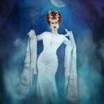 Daniel Wallace Instagram - She's alive!She's ALIIIIIVE!!!!Working a Bride of Frank lewk on the streets of Salford next for the next Halloween inspired shoot by the glorious @faketrashstudio Wearing a fabulous ginger do (did you know she actually had red hair but filmed in black and white?) by @florencias_wigs #Bride #Thebride #thebrideoffrankenstein #Spooky #Dragqueen #queer #halloween Islington Mill
