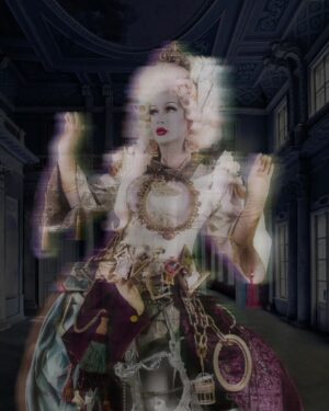 Daniel Wallace Instagram - Spooky season is well and truly upon us!*cue ghostly wailings and bumps in the night*So here i am walking the halls in all my Miss Havisham glory complete with candles(and the rest of the furniture)Wearing hair by @wigsbydaviddarby 💗
 and outfit by long time collaborator @lizziebiscuits 💗
Snapped by @faketrashstudio 💗#misshavishamscuriosities #misshavisham #ghost #halloween #Dragqueen #spookyseason