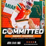 Danny Ramirez Instagram - After careful consideration and discussions with my family. I’ve decided to use my last two years of collegiate eligibility and commit to the University of Miami. I’m coming home. Time to trade my Fanboy helmet for a Hurricane one. Let’s ride.