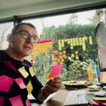 Dany Boon Instagram - Ayé, plongeon dans la version 2 du scénar de mon prochain film 🥳✨ j’adore ! Même si j’ai l’APP sur le dos... (l’association protectrice du post-it) 😳