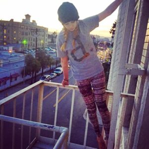 Daveigh Chase Instagram - For now I'll hanging off fire escapes.. 😹