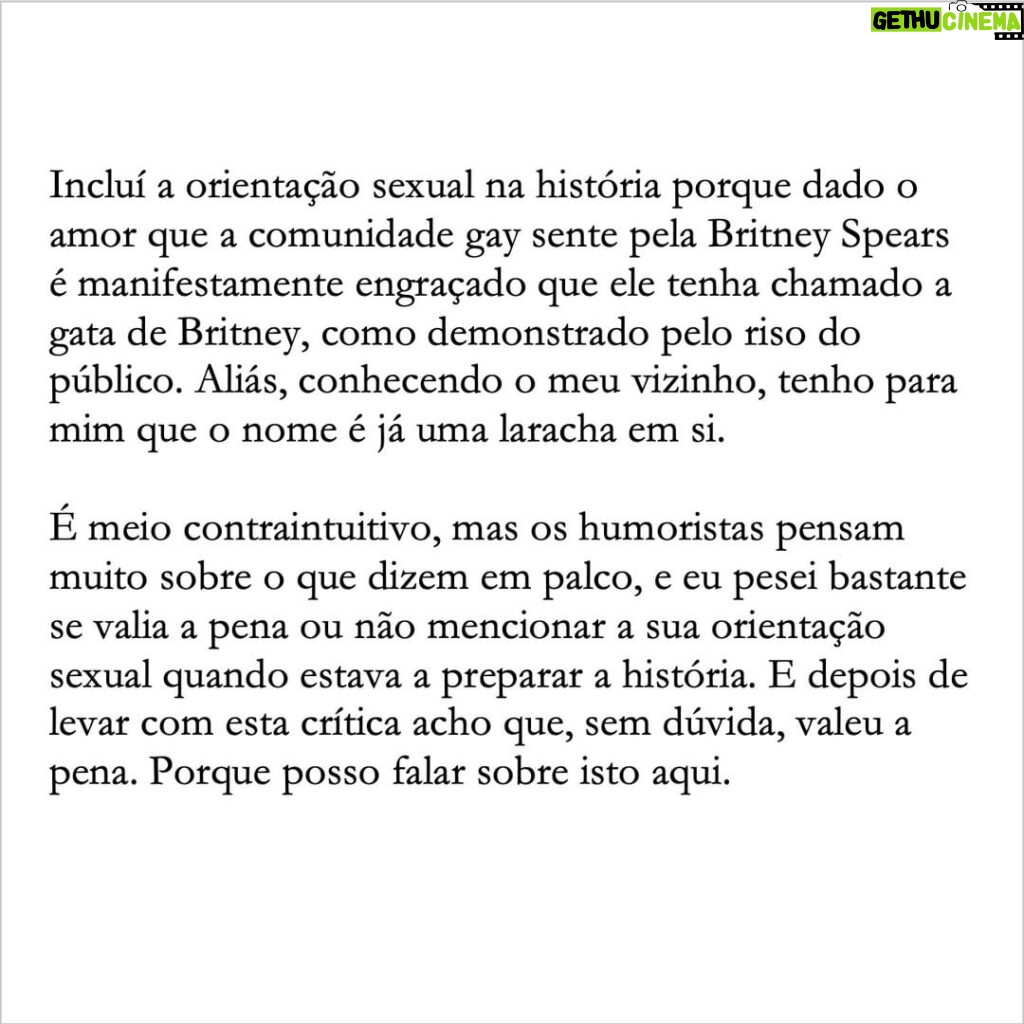 David Cristina Instagram - A propósito da Anabela que interrompeu o espectáculo dos Comedy Therapy ontem.