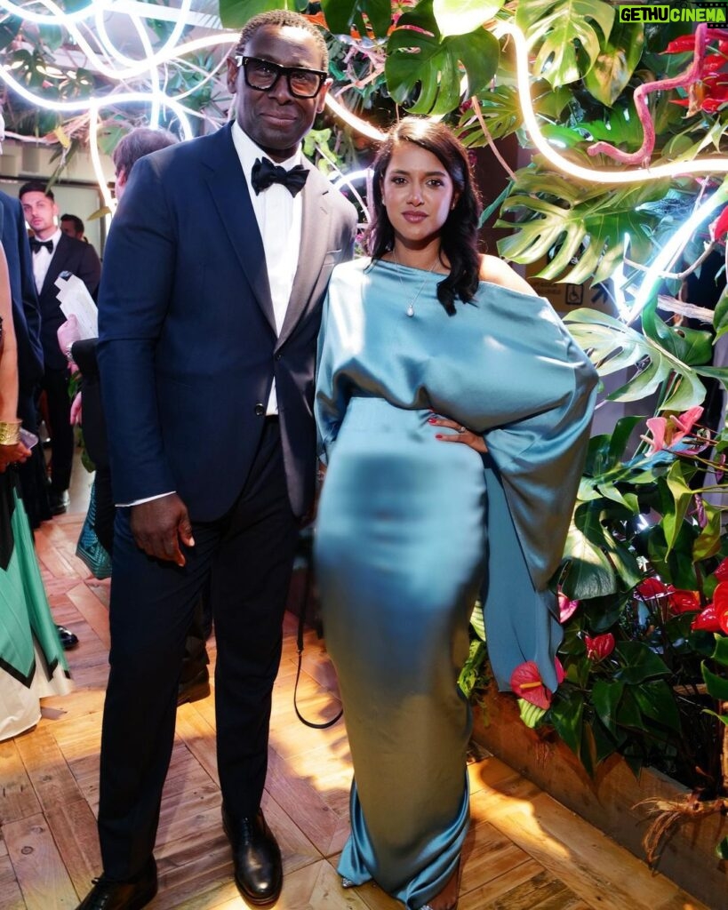 David Harewood Instagram - Business at the BAFTAs. 💫💎 @davidharewood before presenting the @bafta Special Award wearing @paulsmithdesign @sabinaharper wearing @hellessy @inaddition_ @officialfaberge @harrods. Photo by @marco.bahler #davidharewood #paulsmith #baftas Royal Festival Hall