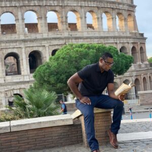 David Harewood Instagram - Spot of reading outside the Colosseum.
@Section52Films 
@skyarts