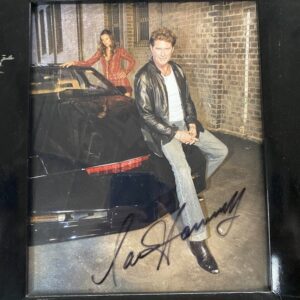 David Hasselhoff Instagram - Jump in my car!  You can own my personally framed signed Knight Rider photo available now in the Hoff auction…Bidding is open now, link in bio!
#DavidHasselhoff #TheHoff #TheHoffAuction #Auction #LiveAuction #Bidding #LiveAuctioneers #DiligentEstateSales #SpongeBob #KnightRider #MichaelKnight #KITT #Baywatch #MitchBuchannon #Lifeguard #80s #90s #Memorabilia #Autographed