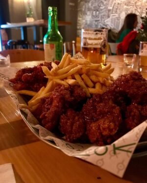 David Lambert Instagram - So this place is brand new. Opened a month ago. If you’re ever in Berlin. Check out @kokioberlin. Some of the best Korean style chicken without actually going to Seoul. It is simple. It is authentic. It is just good 👍 PS the beer and Soju doesn’t hurt. I’d order some.
