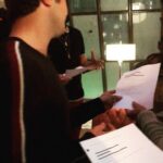 David Lambert Instagram – Flashback. Behind the scenes of the Christmas episode of @goodtrouble. Enjoy our singing…….no track….