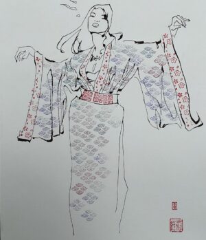 David Mack Instagram - New #Watercolors & Ink #Japan 
#Psylocke
Modeled by @ComicKairi

Original art & prints of my work are available at @kirbyscomicart .

My new art book: THE MARVEL ART OF DAVID MACK ships soon!
@CLoverpress 

I'm signing at @emeraldcitycomiccon #Seattle. DC for @awesomecons , & @wondercon in March.  With ORIGINAL ART

My creation of ECHO is #1 on Disney+ & Hulu

MARVEL Assembled: The Making of ECHO out  today.

I was interviewed with @VincentDOnofrio about #ECHO & #Daredevil.  Interview out now.
In my story I shared the interview of @AlaquaCox on the Tonight show! 

I taught at the School for the Deaf in Africa, Asia, & Europe, in my work for the US State Dept, and the students love Echo all around the world. And now to see Echo embraced so personally here & on mainstream TV is moving. 

A heartfelt thank you to the cast & creators of the ECHO @Disney+ series, @AlaquaCox @sydneyfreeland @mariondayre @zahnmcclarnon @shoshannah7 #DarnellBesaw & all that I met & have yet to meet, for putting such heartfelt effort & thoughtfulness into this story & character & world. 

Sharing my watercolor art in honor of ECHO, including young Maya played by Darnell Besaw, 

Video at the ECHO premiere with the cast & creators.
Legendary @VincentDOnofrio graciously telling the press that I created Echo & helped with his Kingpin performance on #Daredevil.
Wonderful to view the Echo series with my co-creator & collaborators on that first story, @JoeQuesada, & @JimmyPalmiotti, (who also hired me to write Daredevil back then- 25 years ago, & on) & editor Nanci Q, @AmandaConner, & @ComicKairi, who filmed this moment & so many other photos & videos I will share with you here.

I hope you enjoy the ECHO show.

You can find my original art work at @KirbysComicArt