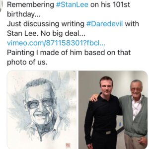 David Mack Instagram - I love that MARVEL is using the sign language of her name ECHO the way i did in the comics. 
Thanks for supporting my work! 
& for the great response to ECHO! 

My creation of ECHO on Disney+ Jan9

Maya Lopez AKA Echo, Played by the spectacular @alaquacox !  @vincentdonofrio & #CharlieCox also return as #WilsonFisk & #Daredevil & are legendary!  It's so great to see these 3 characters in the same story on the screen as I wrote them all in my first Daredevil story together.

It's incredibly moving to see the care & effort & thought put into this. To see what it is becoming after all these years.
A big thanks to all involved.

Video of my work 
here: https://vimeo.com/871158301
 (Link in BIO)

You can find new art & prints of my work available at @KirbysComicArt
LINK in BIO

With some new things timed for ECHO release early next week!