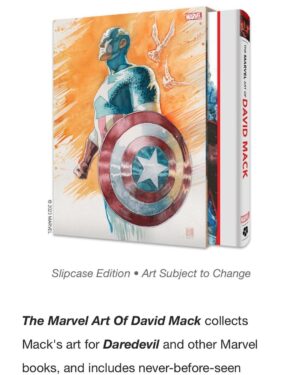 David Mack Instagram - This is LIVE NOW!  LINK in my BIO!

THE MARVEL ART OF DAVID MACK prestige coffee table book featuring 3 decades of my work at Marvel, including my covers, interior art, work on TV & film like The Winter Soldier Film & Jessica Jones main titles, my creation of the character ECHO, writing & art on Daredevil & more! Introduction by @vincentdonofrio , afterword by  @brianmbendis .

Offers Limited Edition PRINTS, Portfolio, & ORIGINAL ART!

The MARVEL ART of DAVID MACK
&
The MARVEL ART of ALEX MALEEV

Please support our books here.
@clover_press