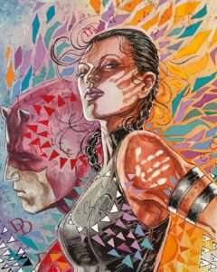 David Mack Instagram - Out TODAY: My KABUKI cover to @NinjaFUNK! Ask your comic shop! From @ThatSpiderManBooth @whatnotcomics . @ComicKairi modeling as KABUKI on the cover & in the cameo inside! THE MARVEL ART OF DAVID MACK -- LINK in BIO! Includes all my eras at MARVEL... including the KABUKI era when KABUKI was published at MARVEL! So you will get my favorite KABUKI covers & interiors from that era of my work at MARVEL as well as all the others! 3 decades of my MARVEL art, covers, TV & film, #WinterSoldier Film titles & #JessicaJones titles, creating ECHO, writing/art on Daredevil! Here: https://www.kickstarter.com/projects/cloverpressart/the-marvel-art-of-david-mack-and-alex-maleev2-deluxe-books?ref=ehlf0p Thanks so much for the incredible reaction & support of THE MARVEL ART OF DAVID MACK! From @CloverPress Only one week left to get the book & portfolio, & original art offered! SIGNED books offered still but close to sold out! ALSO out TODAY: My cover of #Daredevil & Echo! FROM: @TabBep @bep @b_earlwriter @philnoto