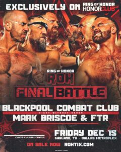 David Michael Harwood Instagram - Next Friday, 12/15 #ROHFinalBattle Dallas Metroplex 7pm ET/6pm CT WatchROH.com #BCC's @claudiocsro + @bryanldanielson + @jonmoxley vs @m.briscoesr + #FTR's @daxharwood + @cashwheelerftr Next Friday at Final Battle, six of the world's best wrestlers will fight to honor Jay Briscoe! Curtis Culwell Center