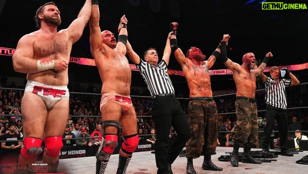 David Michael Harwood Instagram - Tops Guys. Dem Boys. Myself & Cash will be at @ringofhonor Final Battle on 12/15 to celebrate the 2 Year Anniversary of the first ever face-to-face meeting of FTR & the Briscoes, AND the 1 Year Anniversary of our greatest match ever, the Dog Collar match with Mark & Jay. It was the last match in our epic Trilogy w/ the Briscoes & the last time Cash & I saw Jay. Come celebrate this emotional night with us in Garland, TX on 12/15. #RIPJayBriscoe