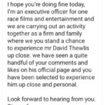 David Thewlis Instagram - Surely I don’t need to tell you that this is poorly conceived and creepy nonsense. Not even I have experienced myself up close and personal. If it comes your way please report 🙏