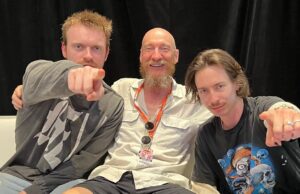 David Thewlis Instagram - Shortly after the @finneas head shaving incident. Hermine and I trying not to look bothered but… My legal team witnessed the whole thing. 

@lanewayfest