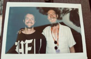 David Thewlis Instagram - Shortly after the @finneas head shaving incident. Hermine and I trying not to look bothered but… My legal team witnessed the whole thing. 

@lanewayfest