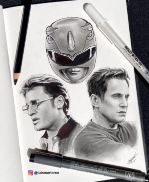 David Yost Instagram - ⚡️🔹Once and always 🔹⚡️
Pencildrawing of the legendary blue Ranger @officialdavidyost through the years ⚡️Once a Ranger always a Ranger 

#pencildrawing #powerrangers #netflix #blueranger #fanart #luismart
