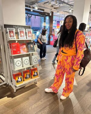 Dawn Butler Instagram - Seeing my debut book in a bookstore window for the very first time!

Pinching myself – the pride is overwhelming. ☺️

Couldn't resist popping in to @foylesforbooks in Charing Cross and autographing a few copies. Get yours before they fly off the shelves! #APurposefulLife